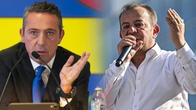 Bolu Belediye Başkanı Tanju Özcan ile Fenerbahçe Başkanı Ali Koç, futbol yüzünden birbirine girdi